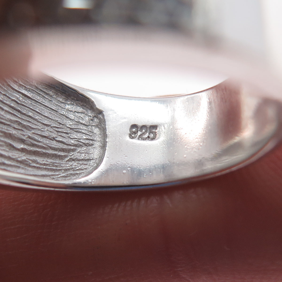 925 Sterling Silver Real Abalone Shell MOP & C Z Ring Size 9.5