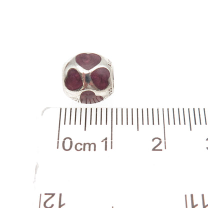 Pandora 925 Sterling Silver Enamel Love You Slide Bead Charm