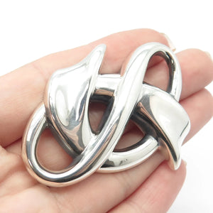 925 Sterling Silver Vintage Ribbon Bow Knot Pin Brooch