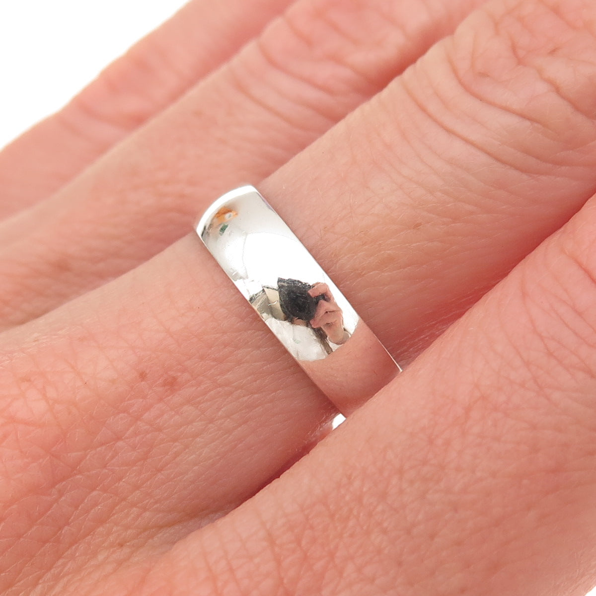 925 Sterling Silver Vintage Classic Wedding Band Ring Size 6.25