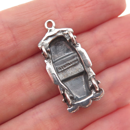 JewelArt 925 Sterling Silver Vintage Convertible Sports Car 3D Charm Pendant