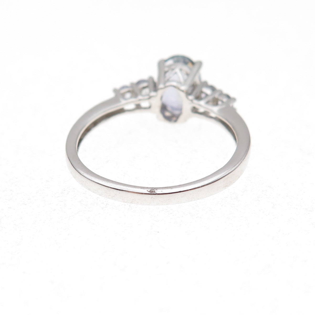 Chuck Clemency 925 Sterling Silver Real Oval & Round-Cut Iolite Ring Size 8