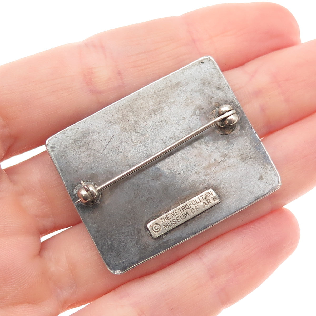 MMA Metropolitan Museum of Art 925 Sterling Silver Vintage Horn Rams Pin Brooch