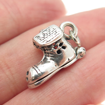 925 Sterling Silver Vintage Mouse Shoe House 3D Pendant