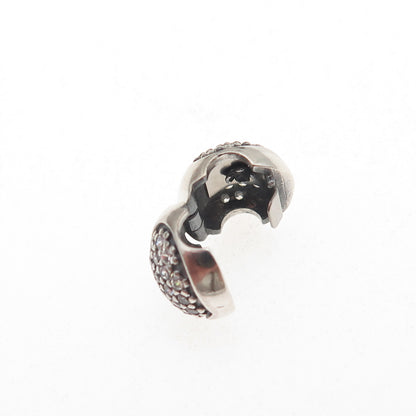 Pandora 925 Sterling Silver C Z Heart Clip Bead Lock Charm