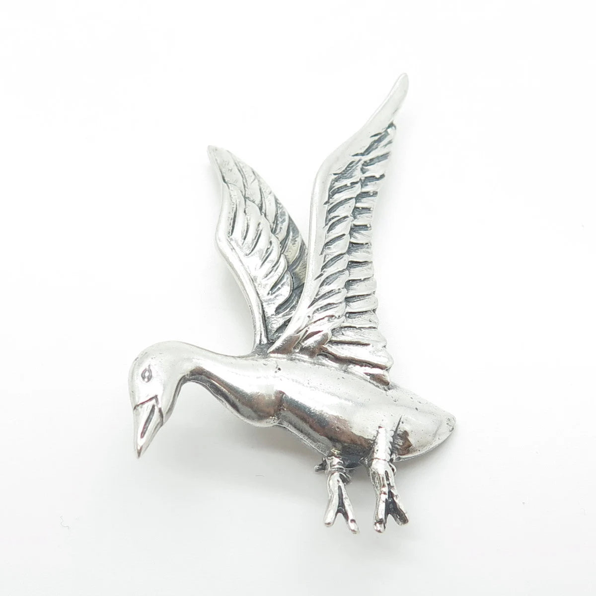 925 Sterling Silver Antique Art Deco Danecraft Goose Pin Brooch