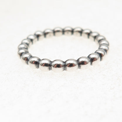 Pandora 925 Sterling Silver Bubble All Around Stackable Band Ring Size 7