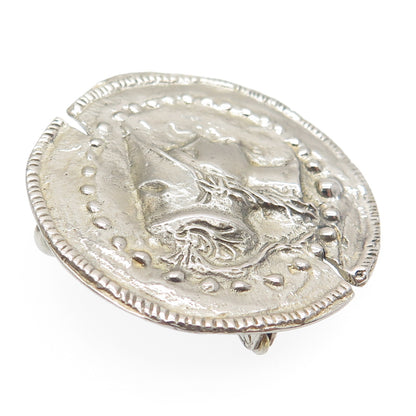 800 Silver Vintage Athena Greek Goddess Pin Pendant