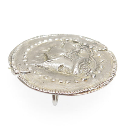 800 Silver Vintage Athena Greek Goddess Pin Pendant