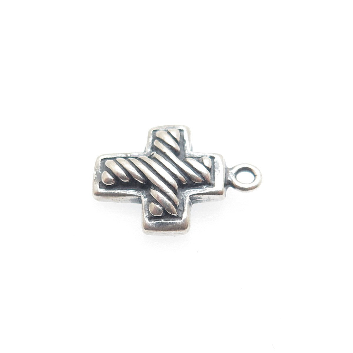 SIDNEY EVAN 925 Sterling Silver Vintage Cross Oxidized Minimalist Charm Pendant