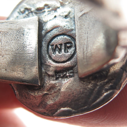 WAXING POETIC Sterling Silver 2-Tone Vintage Letter "R" Hammered Ring Size 8.25