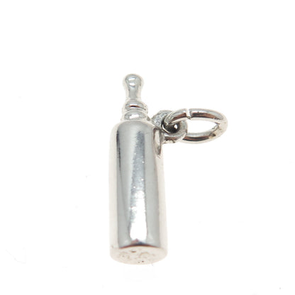 925 Sterling Silver Antique Art Deco Baby Bottle Minimalist 3D Charm Pendant