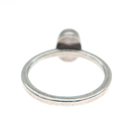 SHUBE 925 Sterling Silver Vintage Real Cabochon Amethyst Oxidized Ring Size 7