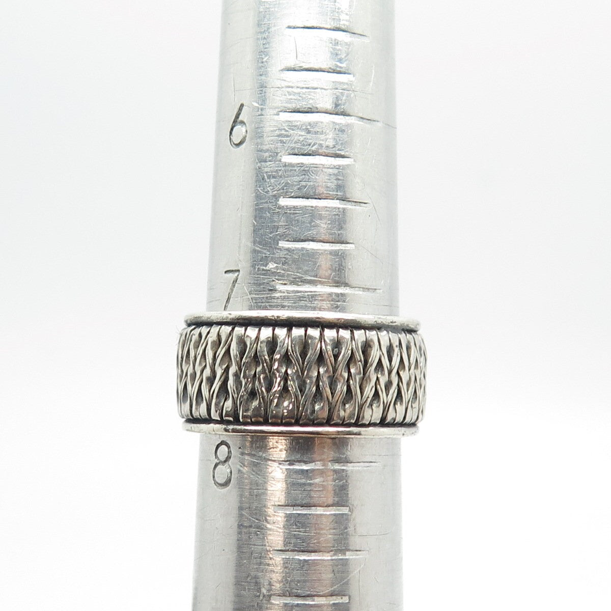 925 Sterling Silver Vintage Twisted Ball Ring Size 7.75