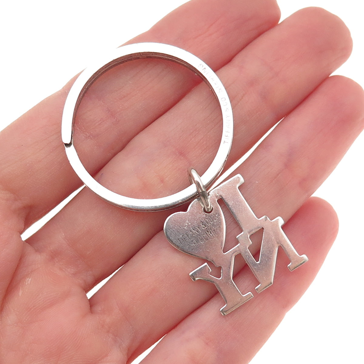 Tiffany & Co. 925 Sterling Silver Vintage I Love New York Key Fob Ring