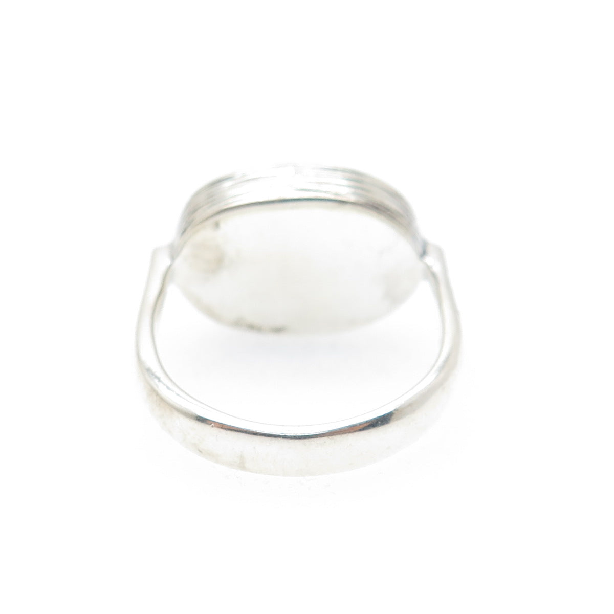 SAMUEL BENHAM 925 Sterling Silver Vintage Real Diamond Inlay Ring Size 5.5