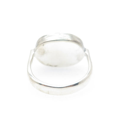 SAMUEL BENHAM 925 Sterling Silver Vintage Real Diamond Inlay Ring Size 5.5