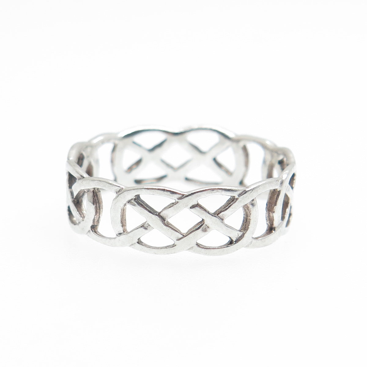 CHARLES WINSTON 925 Sterling Silver Vintage Celtic Knot Band Ring Size 11.25