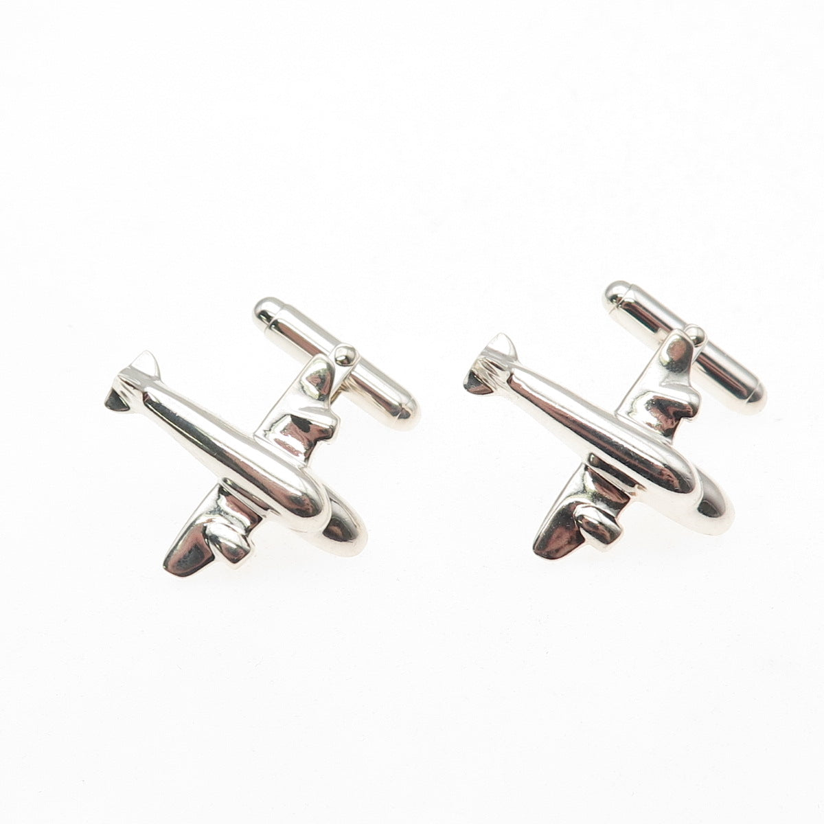 Thomas & Benno 925 Sterling Silver Vintage Airplane Cufflinks