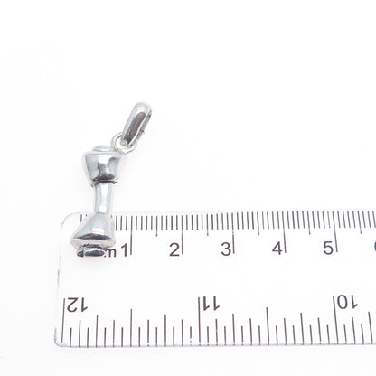 925 Sterling Silver Vintage FAC 1997 Rawhide Bone Charm Pendant