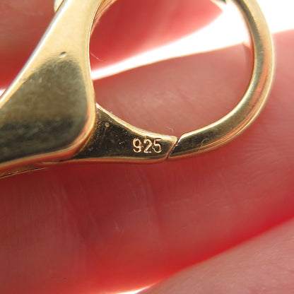 925 Sterling Silver Gold Plated Vintage Bracelet / Necklace Lobster Clasp Lock