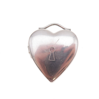 Select Jewelry 925 Sterling Silver Vintage Engraved Heart Locket Charm Pendant