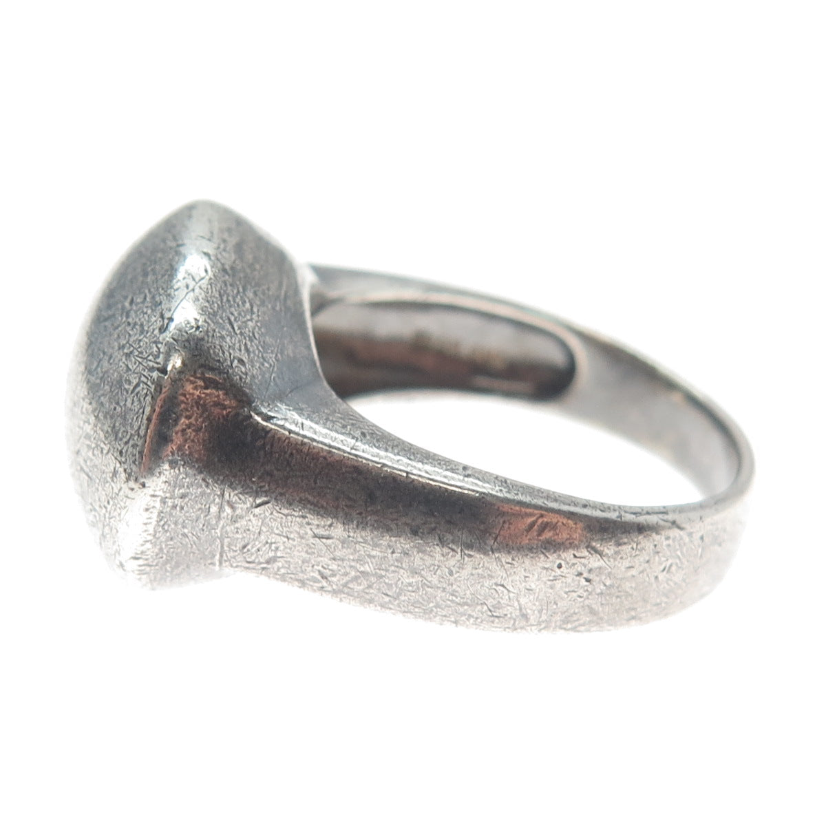 925 Sterling Silver Vintage Modernist Dome Oxidized Ring Size 10