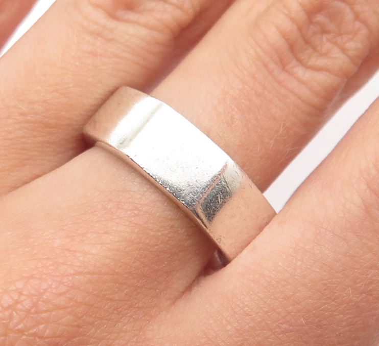 925 Sterling Silver Vintage Screw Nut Band Ring Size 9.25