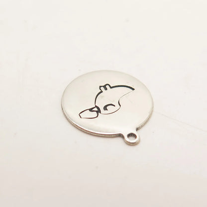 925 Sterling Silver USA Two In Town Bird Charm Pendant