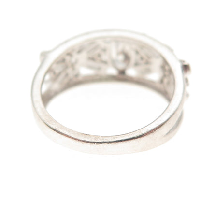 925 Sterling Silver Multi-Cut C Z Cluster Ring Size 6