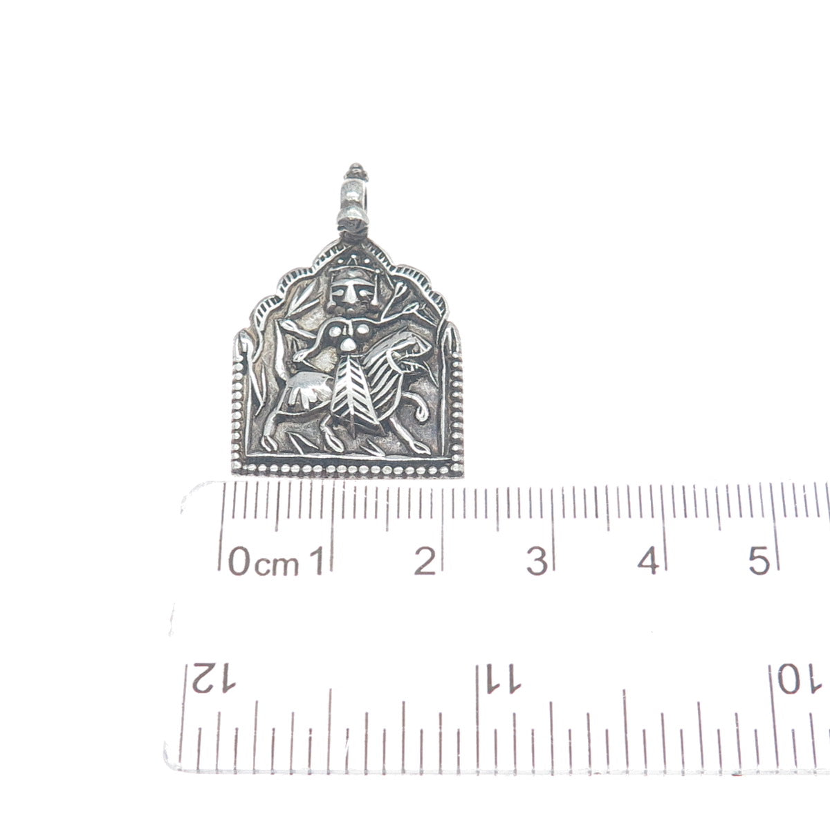 925 Sterling Silver Vintage Baba Ramdev Oxidized Charm Pendant
