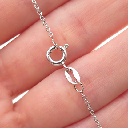 925 Sterling Silver Lab-Created Ruby & Real White Topaz Cable Chain Necklace 18"
