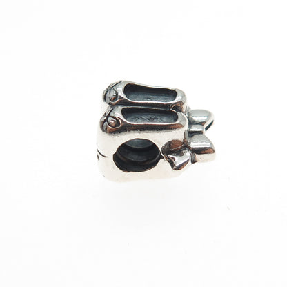 CHAMILIA 925 Sterling Silver Ballet Bow Shoes Slide Bead Charm
