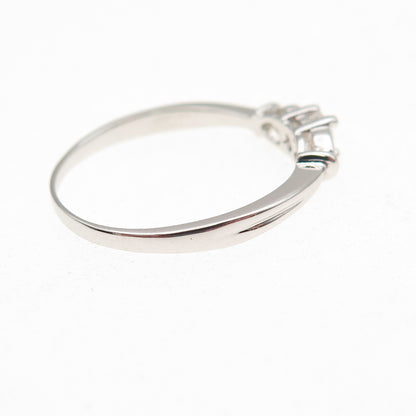 925 Sterling Silver Round-Cut C Z Heart Engagement Ring Size 8