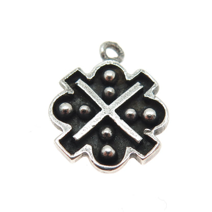 925 Sterling Silver Vintage "X" Cross Oxidized Minimalist Charm Pendant