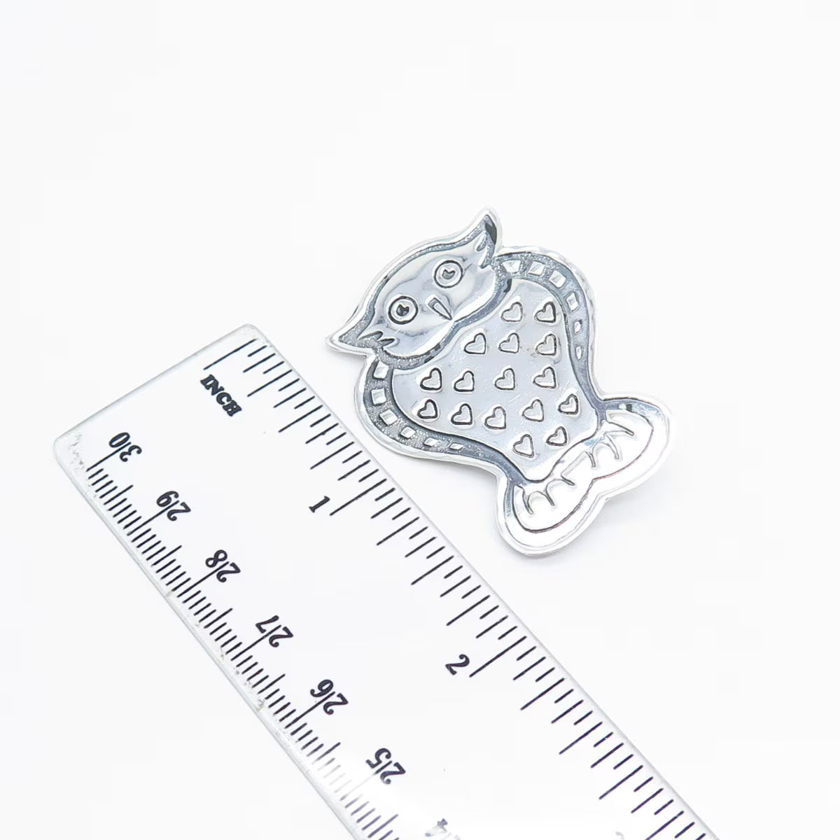 925 Sterling Silver Vintage EFS Wise Owl Pin Brooch