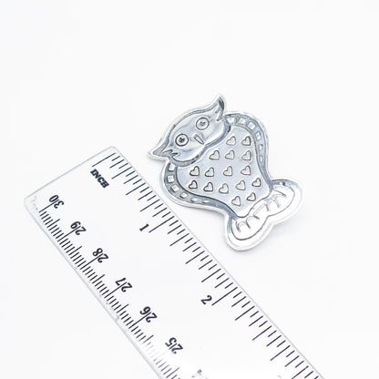 925 Sterling Silver Vintage EFS Wise Owl Pin Brooch