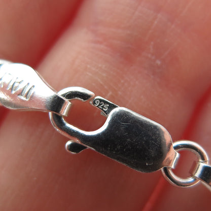 925 Sterling Silver Vintage Italy Cuban Chain Necklace 18"