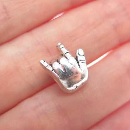 CHAMILIA 925 Sterling Silver I Love You Sign Bead Charm