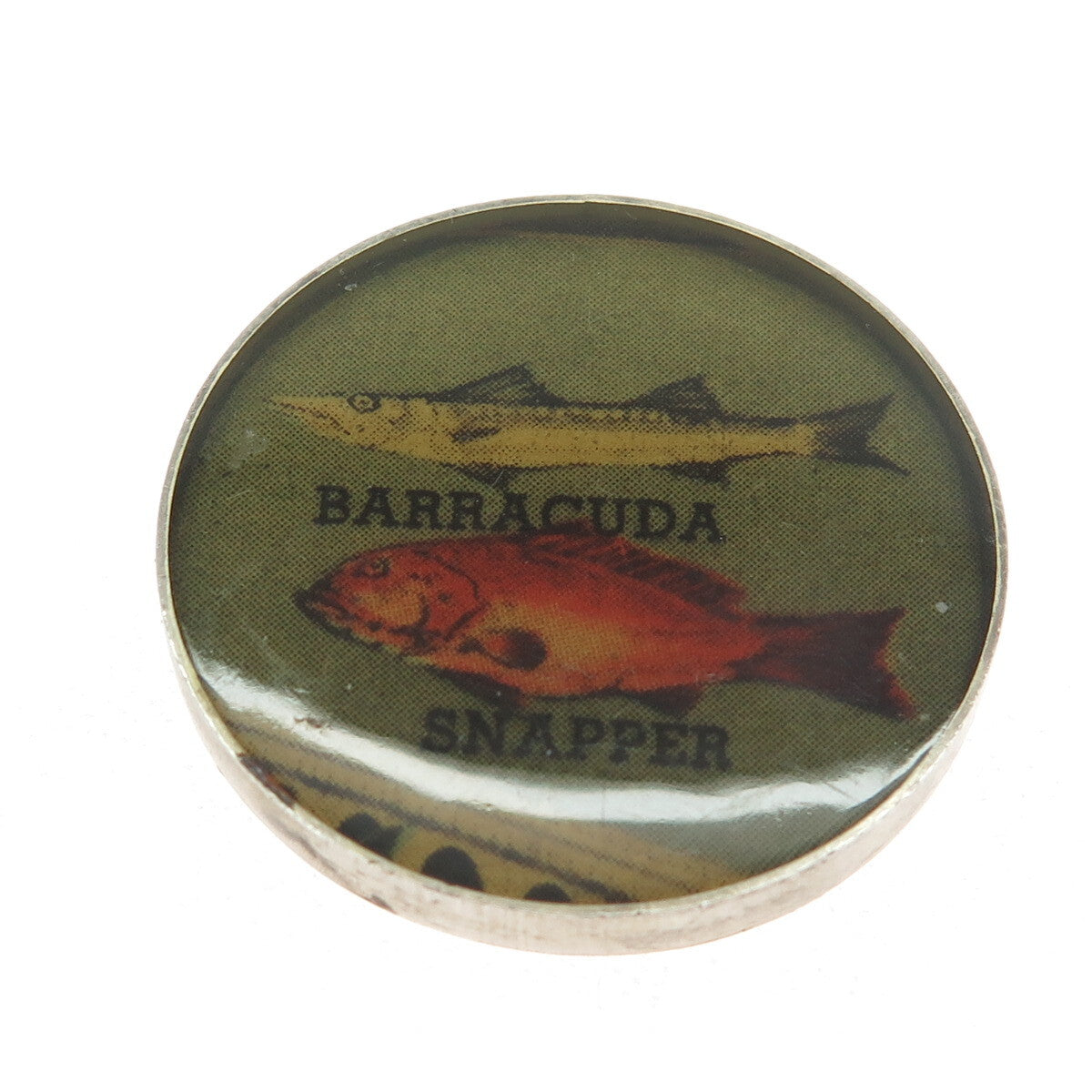 BABY JANE 925 Sterling Silver Vintage 2002 Barracuda & Snapper Fish Pin Pendant