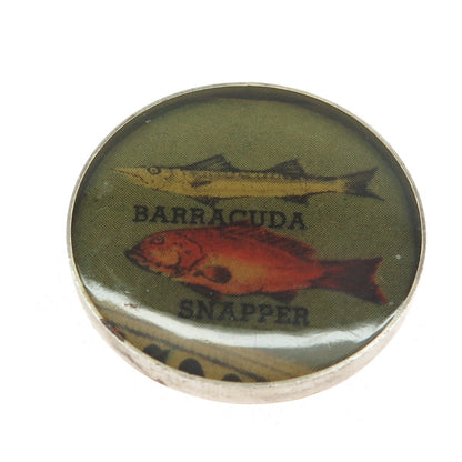 BABY JANE 925 Sterling Silver Vintage 2002 Barracuda & Snapper Fish Pin Pendant
