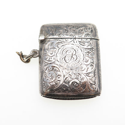 Constantine & Floyd 925 Sterling Antique 1912 Birmingham Match Safe / Vesta Case