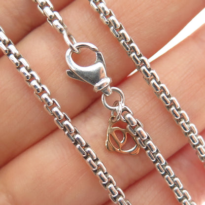 DAVID YURMAN 925 Sterling Silver 2-Tone Round Box Chain Necklace 22"