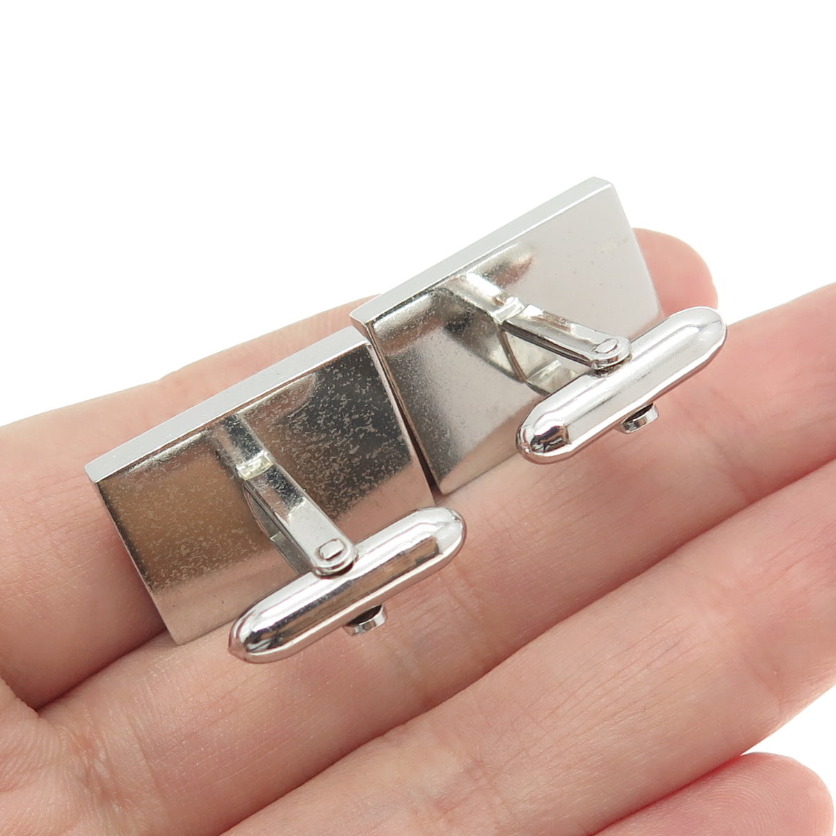 LAMODE 925 Sterling Silver Antique Art Deco Engraved Cufflinks