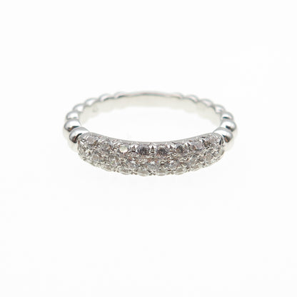 925 Sterling Silver Round-Cut C Z Bubble Ring Size 6.75