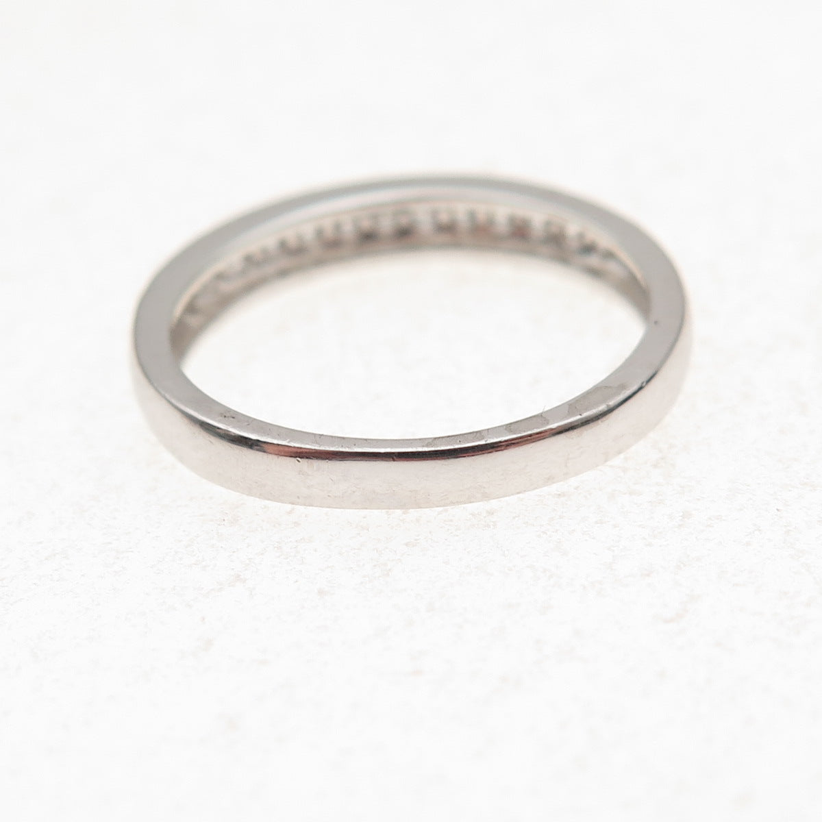 JH Young 925 Sterling Silver Round-Cut C Z Half Eternity Band Ring Size 7