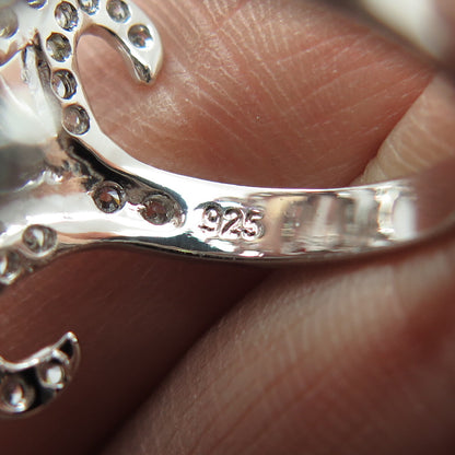 CFJ Collins Fine Jewelry Sterling Silver Multi-Cut C Z Bohemian Ring Size 7.5