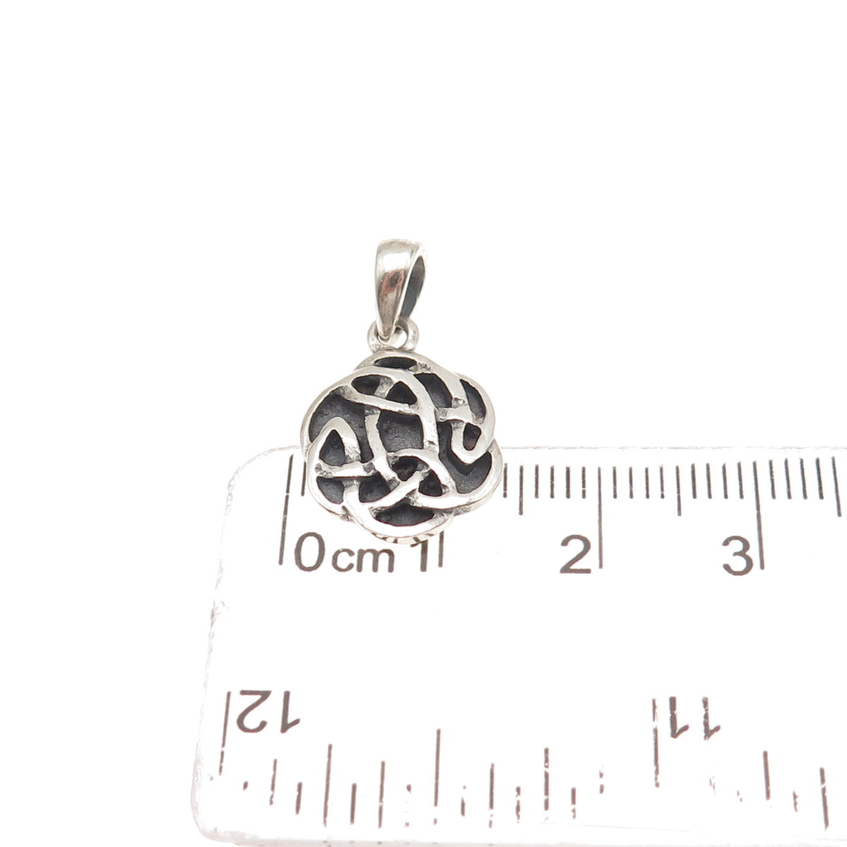 925 Sterling Silver Vintage Celtic Knot Oxidized Mini Charm Pendant