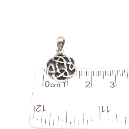 925 Sterling Silver Vintage Celtic Knot Oxidized Mini Charm Pendant