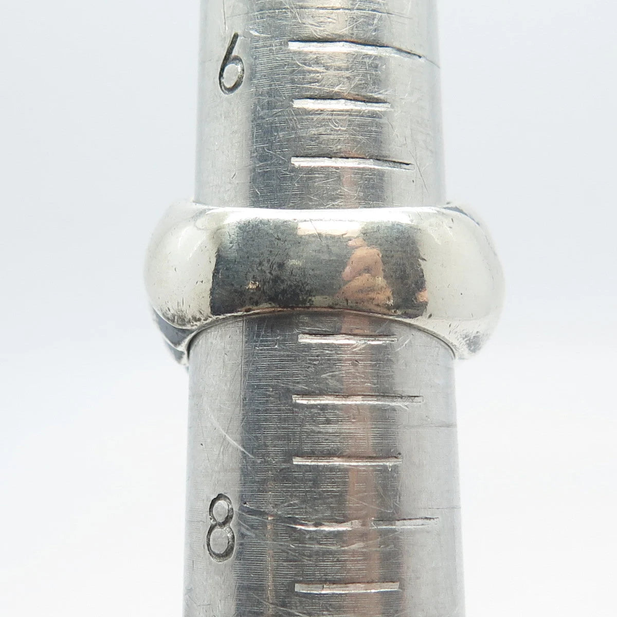 925 Sterling Silver Vintage Mexico Ribbed Wide Ring Size 7